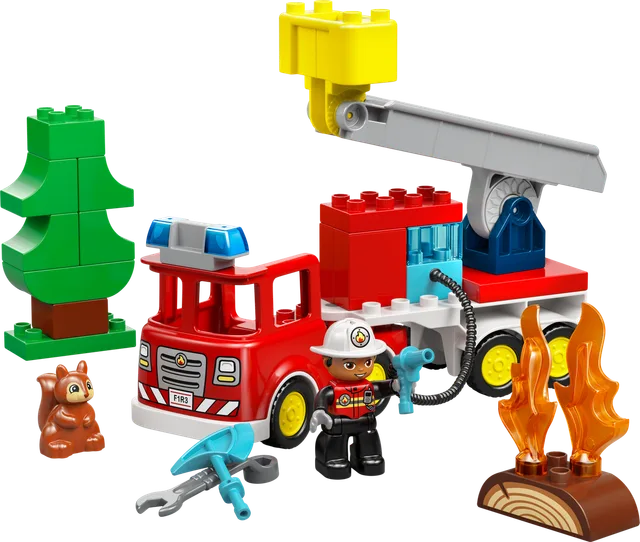 Brandweertruck met slang en brandweerman LEGO-set