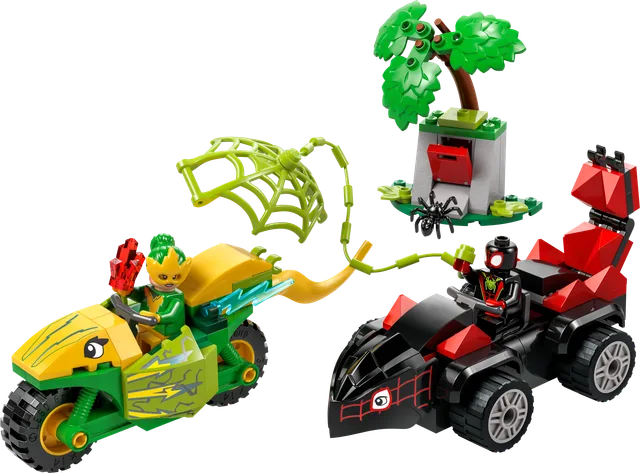 Spin en Electro achtervolging met dinosaurusvoertuigen LEGO-set