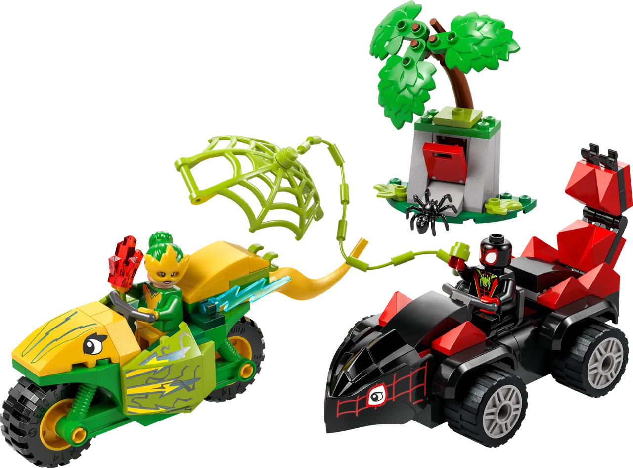 Spin en Electro achtervolging met dinosaurusvoertuigen LEGO-set