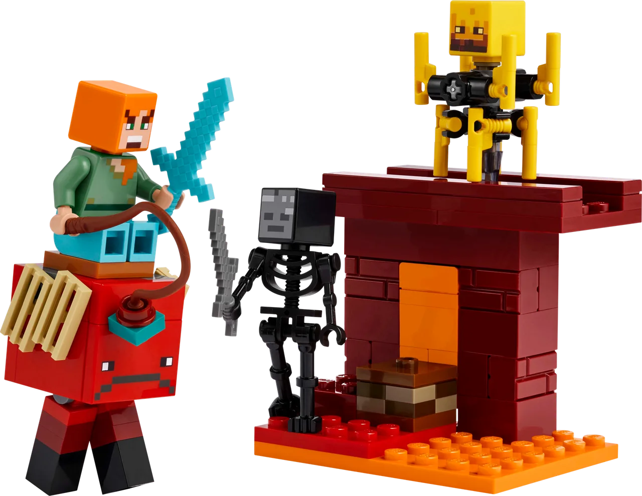De lavastrijd in de Nether LEGO-set