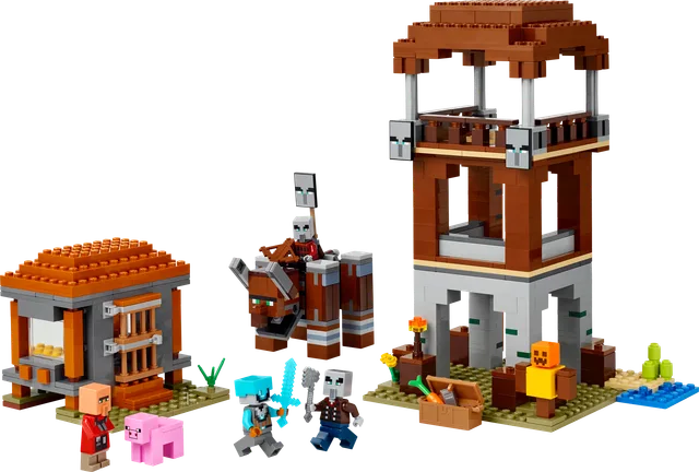 The Pillager Outpost and Ravager LEGO-set