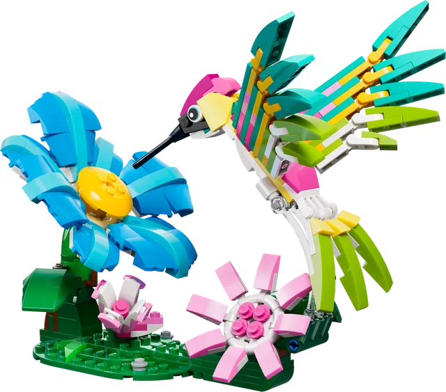 Wilde dieren: kleurrijke kolibrie LEGO-set