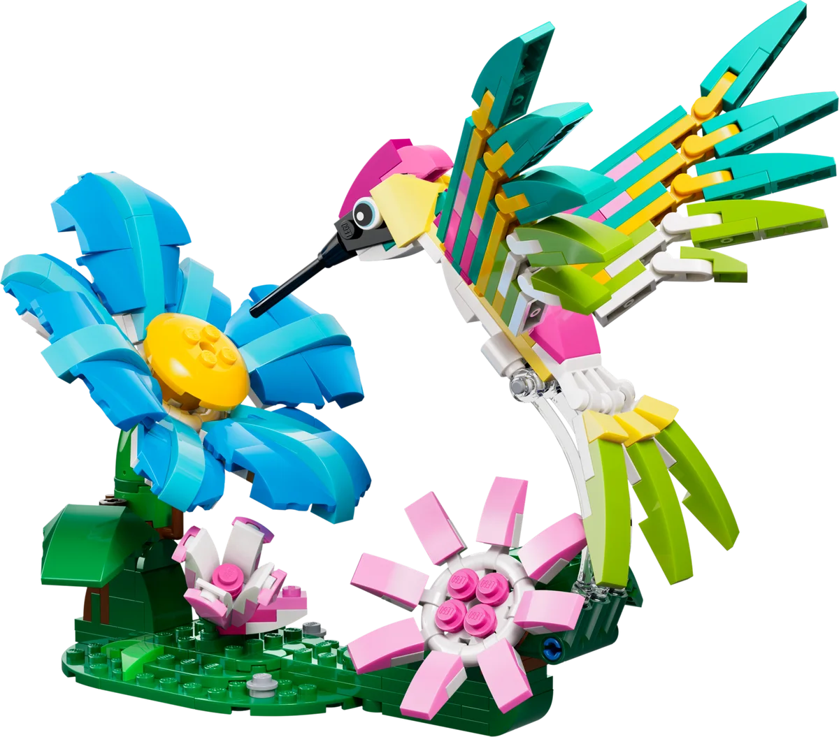 Wilde dieren: kleurrijke kolibrie LEGO-set