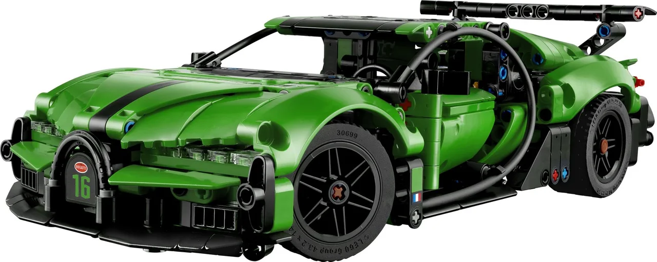 Groene Bugatti Chiron Pur Sport hypercar LEGO-set