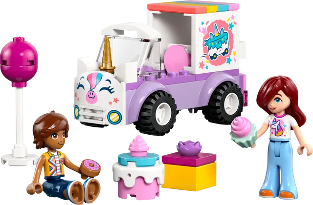 Eenhoorn taartenbezorgauto LEGO-set