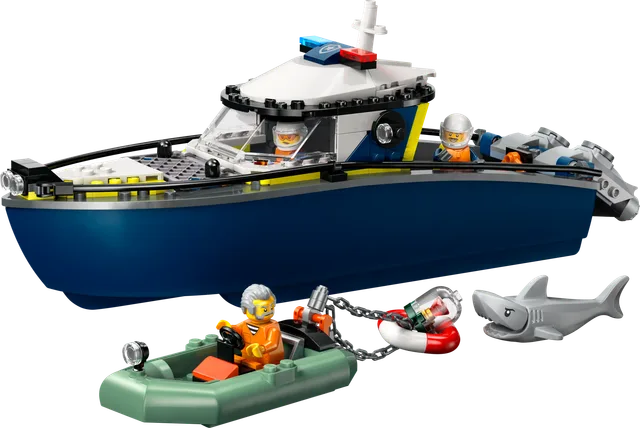 Achtervolging met politieboot LEGO-set