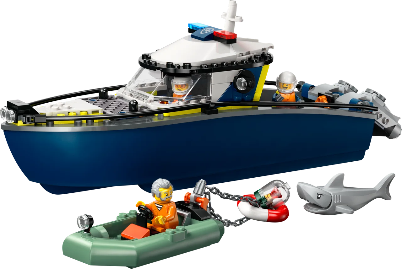 Achtervolging met politieboot LEGO-set
