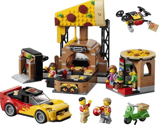 Pizzacentrale met voertuigen LEGO-set