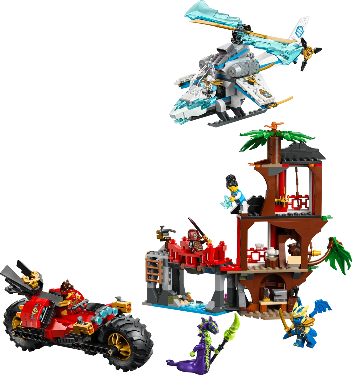 Ninjavoertuigen bij de boomhut LEGO-set