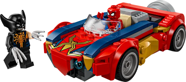 Spider-Man auto vs. Venomized Wolverine LEGO-set